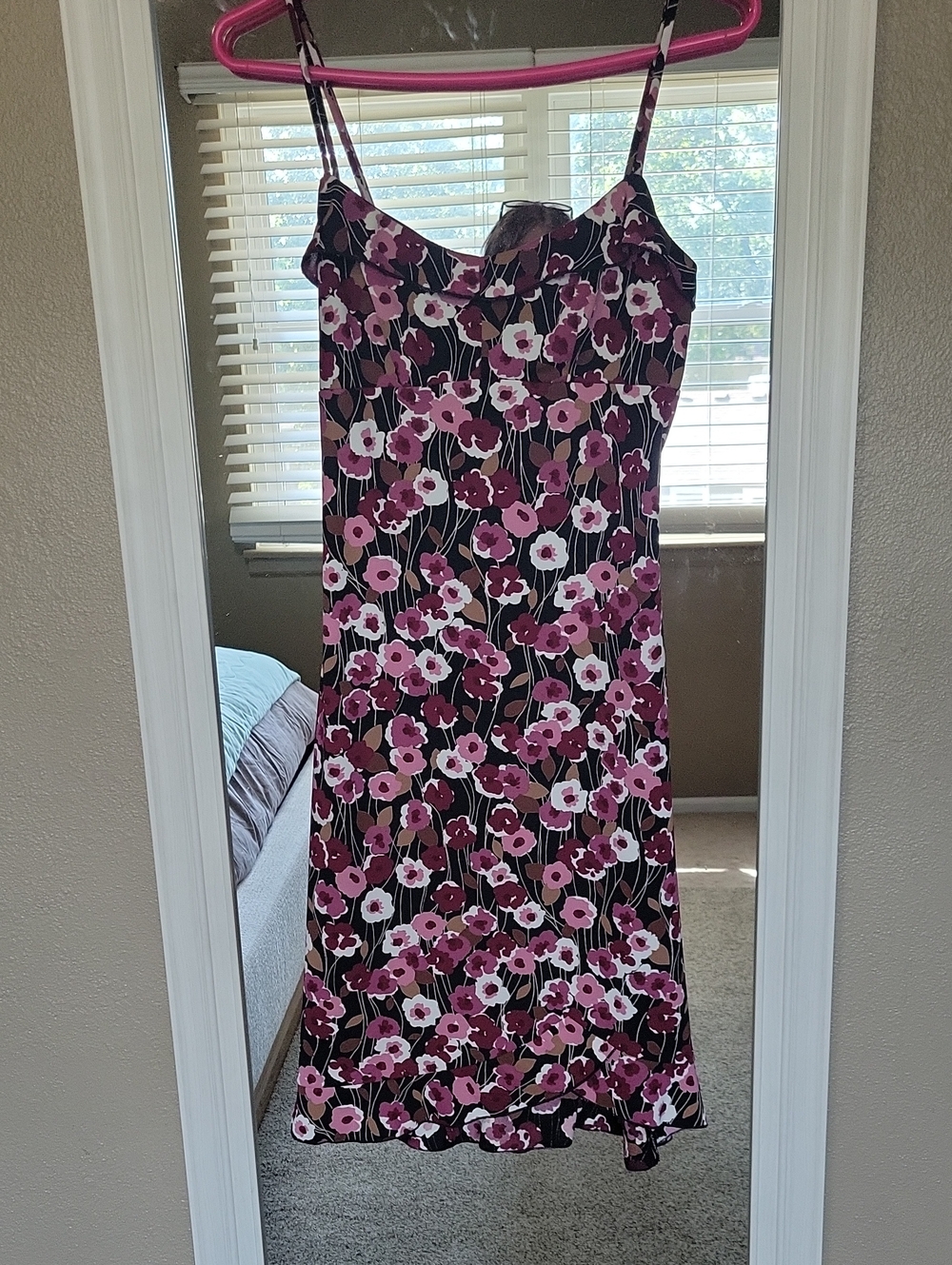Byer Too!! Y2K Floral Slip Dress in Pink and Black Small